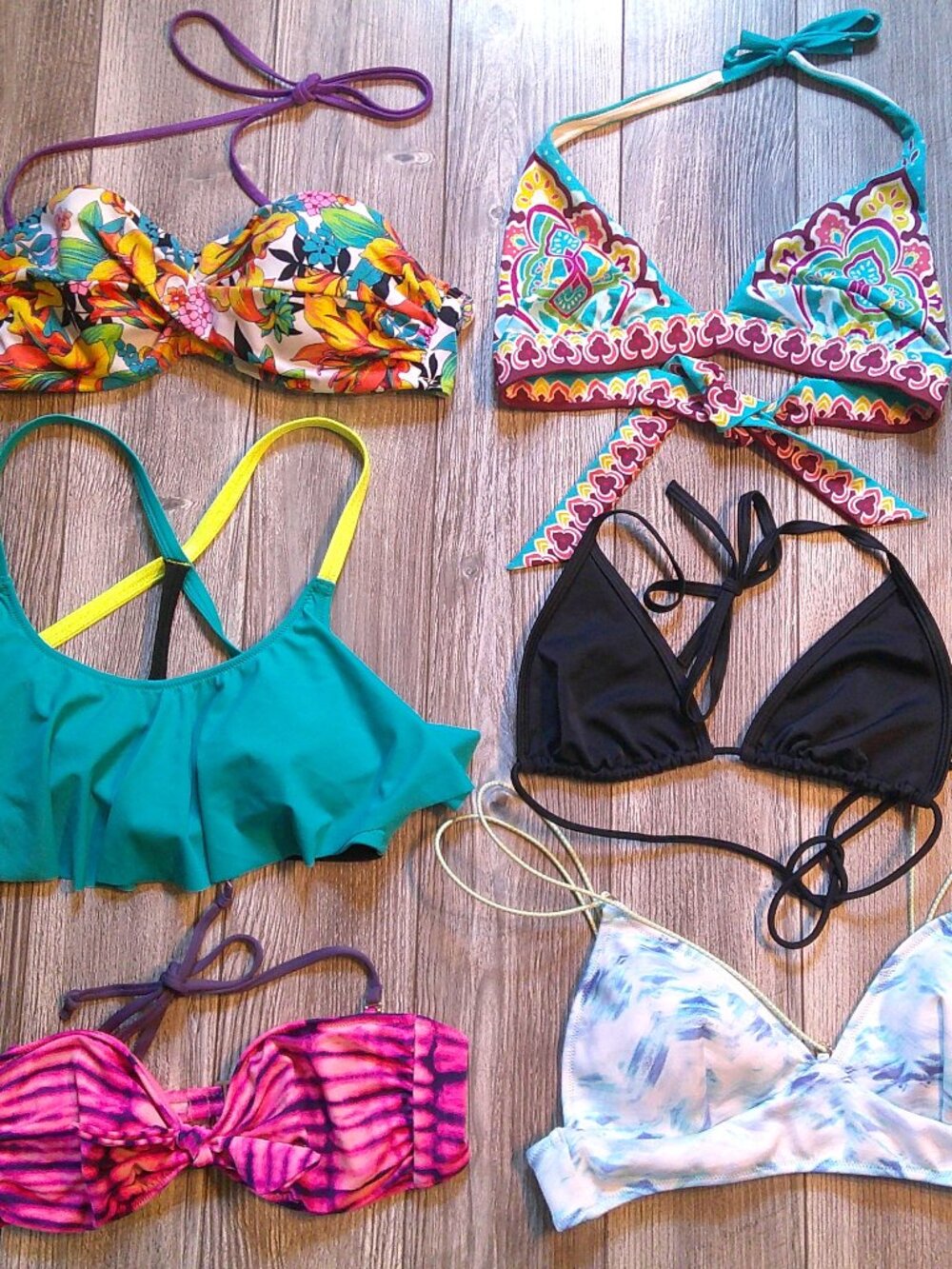 6-Pc "Victoria's Secret" Bikini Top Lot/Swimwear Sz M